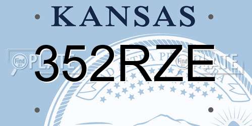 352RZE Kansas License Plate