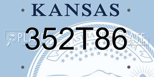 352T86 Kansas License Plate