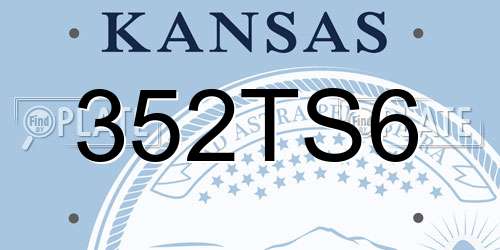 352TS6 Kansas License Plate