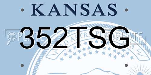 352TSG Kansas License Plate