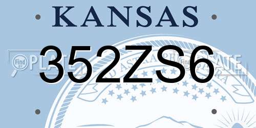 352ZS6 Kansas License Plate
