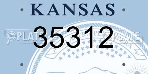 35312 Kansas License Plate