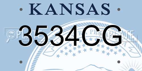 3534CG Kansas License Plate