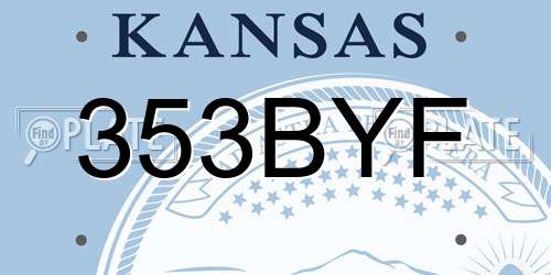 353BYF Kansas License Plate