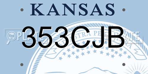 353CJB Kansas License Plate