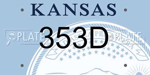 353D Kansas License Plate