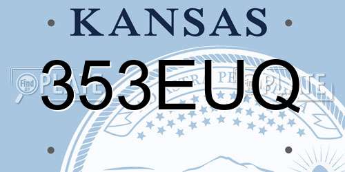 353EUQ Kansas License Plate