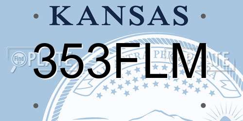 353FLM Kansas License Plate