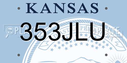 353JLU Kansas License Plate