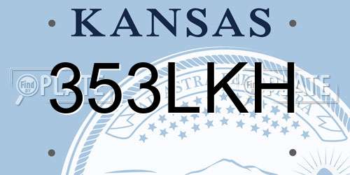 353LKH Kansas License Plate