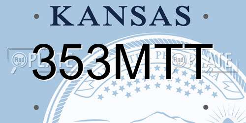 353MTT Kansas License Plate