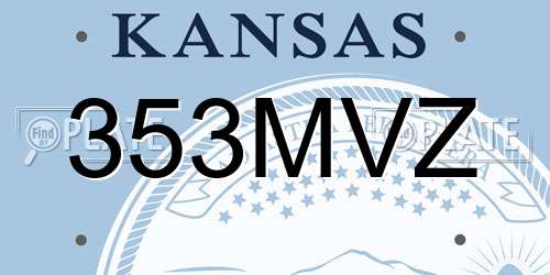 353MVZ Kansas License Plate