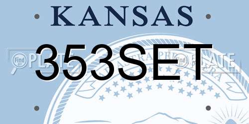 353SET Kansas License Plate