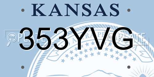 353YVG Kansas License Plate
