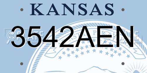 3542AEN Kansas License Plate