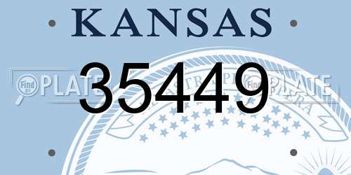 35449 Kansas License Plate