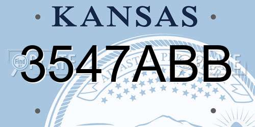 3547ABB Kansas License Plate