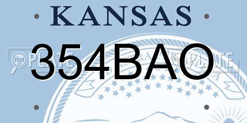 354BAO Kansas License Plate