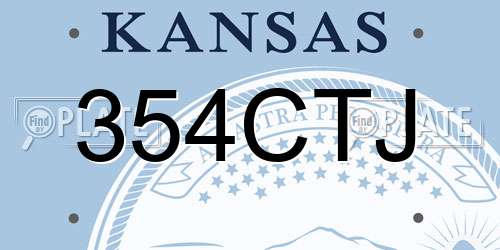 354CTJ Kansas License Plate