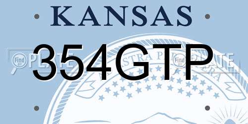 354GTP Kansas License Plate