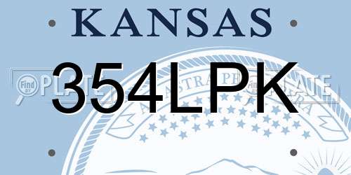 354LPK Kansas License Plate