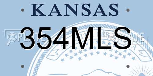 354MLS Kansas License Plate