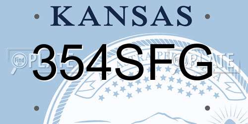 354SFG Kansas License Plate