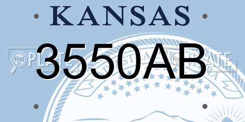 3550AB Kansas License Plate