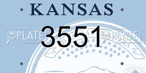 3551 Kansas License Plate