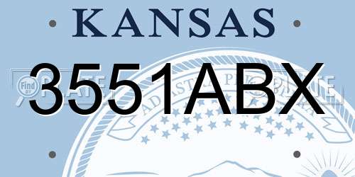 3551ABX Kansas License Plate