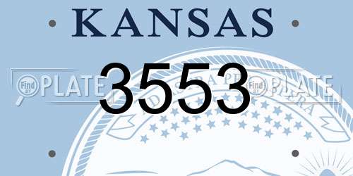3553 Kansas License Plate