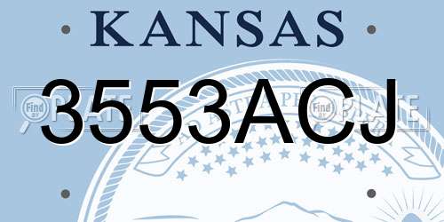 3553ACJ Kansas License Plate
