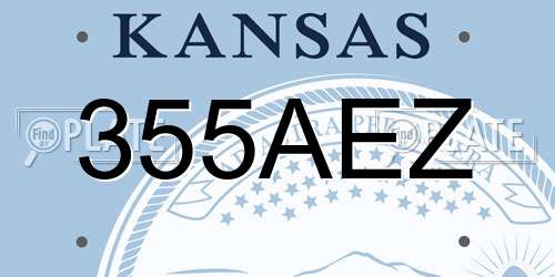 355AEZ Kansas License Plate