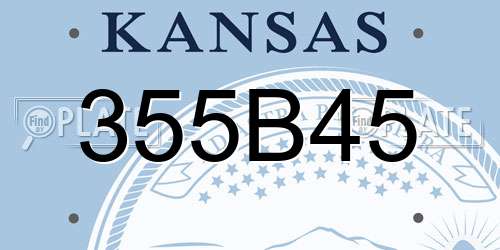 355B45 Kansas License Plate