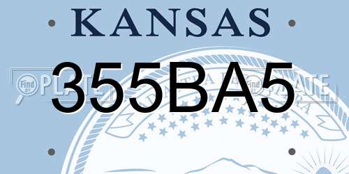 355BA5 Kansas License Plate