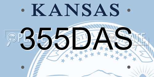 355DAS Kansas License Plate