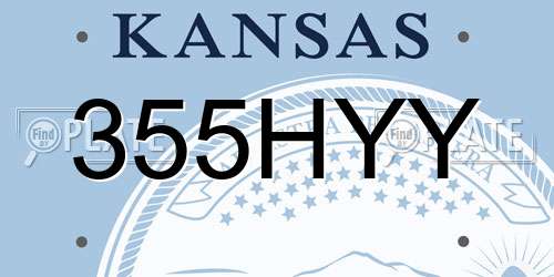 355HYY Kansas License Plate