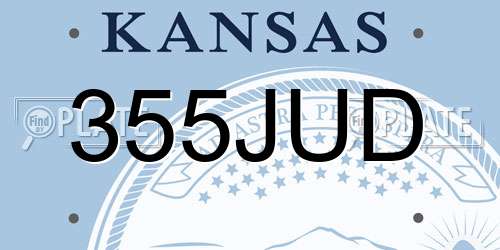 355JUD Kansas License Plate