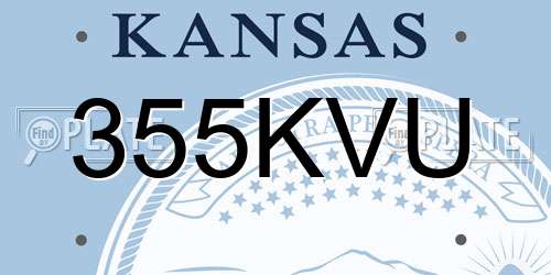 355KVU Kansas License Plate
