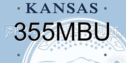355MBU Kansas License Plate