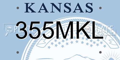 355MKL Kansas License Plate