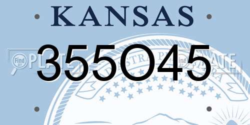 355O45 Kansas License Plate