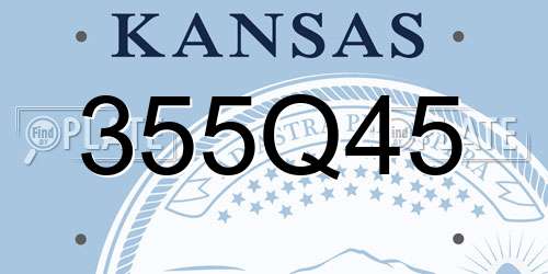 355Q45 Kansas License Plate