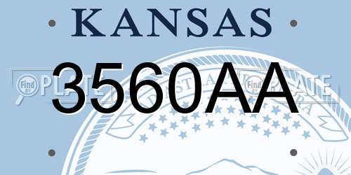 3560AA Kansas License Plate