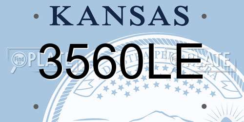 3560LE Kansas License Plate