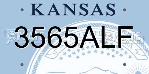 3565ALF Kansas License Plate