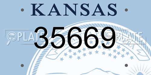 35669 Kansas License Plate