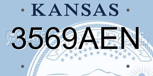 3569AEN Kansas License Plate