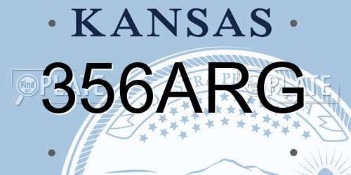 356ARG Kansas License Plate