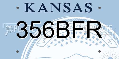356BFR Kansas License Plate